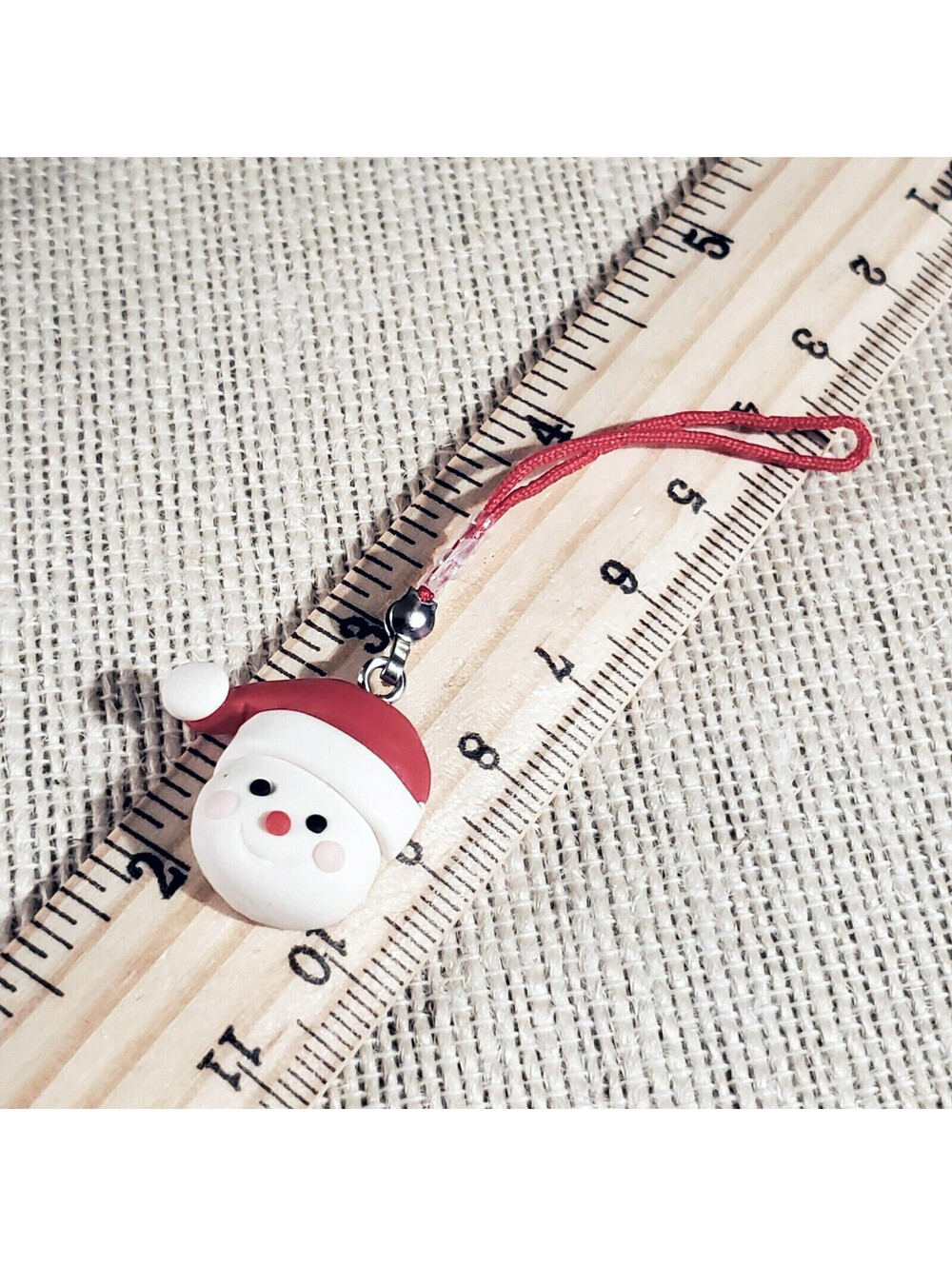 Handcrafted Fimo Clay Santa Claus Hat Christmas Zipper Pull - Picture 2 of 3